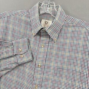 Vintage Viyella Shirt Mens Medium Multicolor Check Cotton Wool Button Down USA